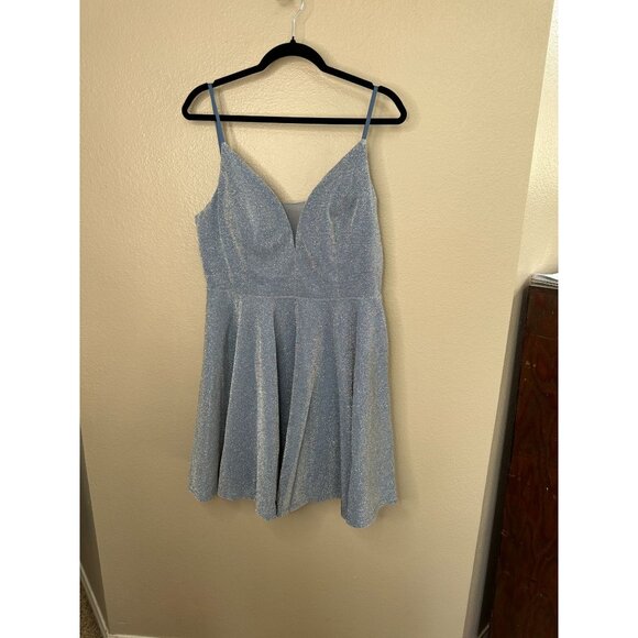 NWT Ever Pretty Womens Blue Dress 3xl polyester spaghetti strap mini prom - Picture 1 of 9